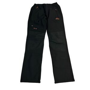Outdoor Sport Women Black Zip Pockets Water Resistant Hiking Pants Size S